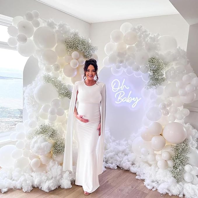 White Balloons 12 Inch, 50Pcs Matte Latex for Arch Party Helium Decorations - Birthday, Wedding, Baby Shower, Graduation, Anniversary