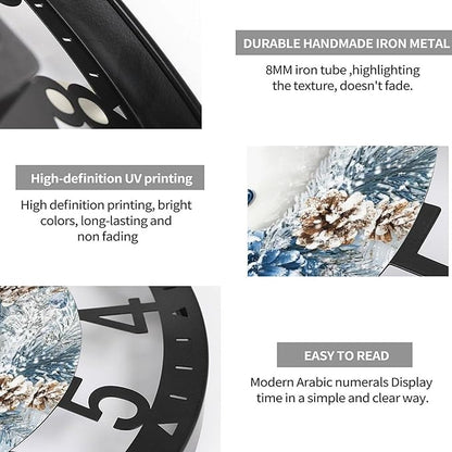 Wall Clock 10 Inch Silent Non-Ticking Modern Clocks Battery Operated - Analog Small Classic for Office, Home, Living Room,Bathroom, Kitchen, Bedroom, School,Snowman Clock