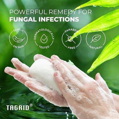 TAGRID Antifungal Soap Treatment for Body: Antibacterial Tea Tree Soap Suitable for Athletes' Post-workout rinse - Treatment for Jock Itch, Ringworm, Folliculitis, Tinea Versicolor, and Fungal Acne.