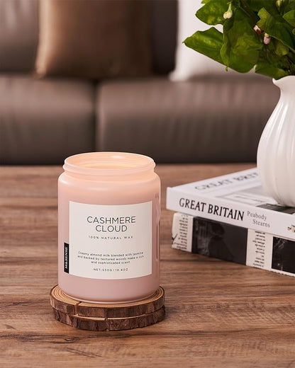 M&SENSE Cashmere Vanilla Scented Candles, Non Toxic Soy Wax 19.4oz 110 Hour Long Lasting 2 Wick, Large Candle for Bedroom Kitchen Home Decor, Housewarming Gifts for Family Friends