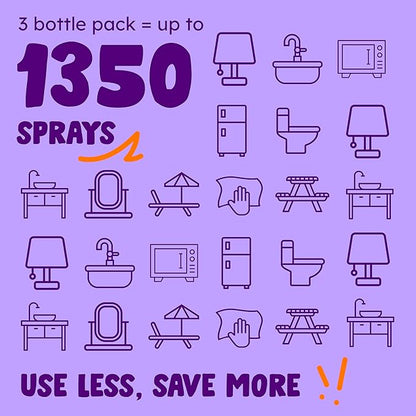 Originally Yellow Lavender Vinegar All Purpose Cleaning Spray | Cleaning Vinegar For home | Bathroom, & Kitchen | Plant-Derived All Purpose Cleaner Spray | distilled vinegar for cleaning | 3 Pack