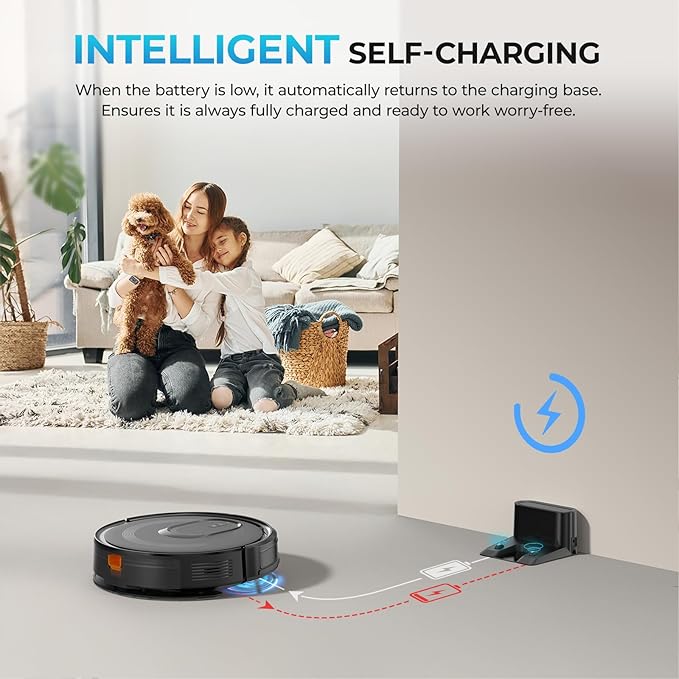 Robot Vacuum and Mop Combo, 2 in 1 Mopping Robot Vacuum Cleaner, 4200Pa Powerful Suction, Multi-Surface Cleaning, Obstacle Avoidance, Self-Charging, Easy to use, App & Voice Control, Works with Alexa