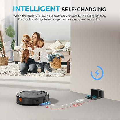 Robot Vacuum and Mop Combo, 2 in 1 Mopping Robot Vacuum Cleaner, 4200Pa Powerful Suction, Multi-Surface Cleaning, Obstacle Avoidance, Self-Charging, Easy to use, App & Voice Control, Works with Alexa