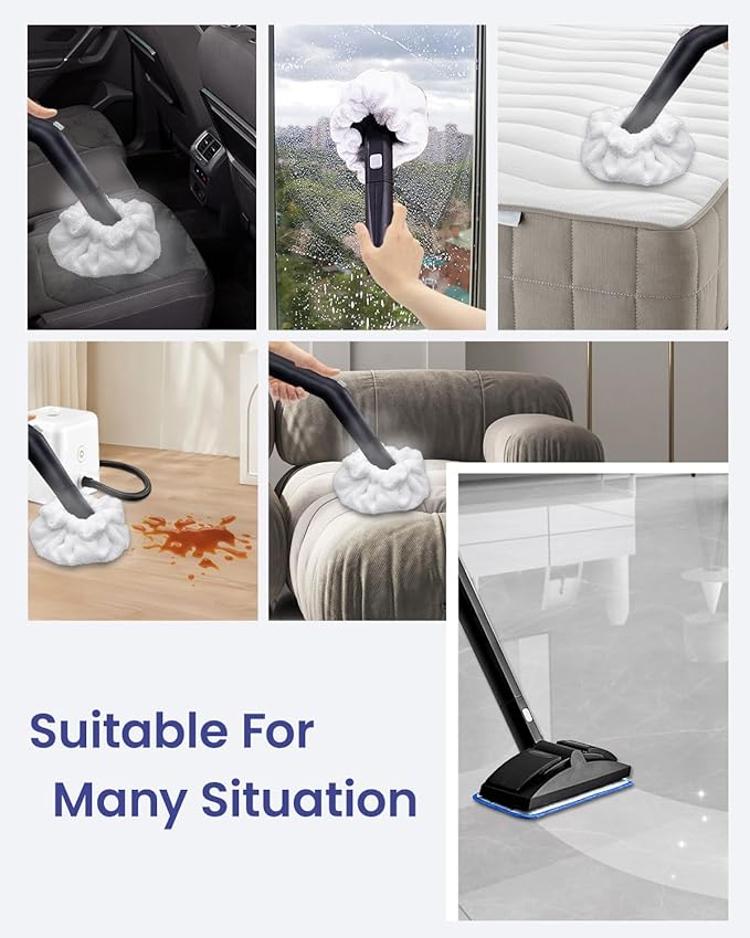 Steam Cleaner Accessories Compatible with Dupray Steam Cleaner, Triangle Microfiber Bonnet for Neat Steam Cleaner & Microfiber Pads, 3+3 Reusable Steamer Cloth Cover Cleaning Steam Mop Pad
