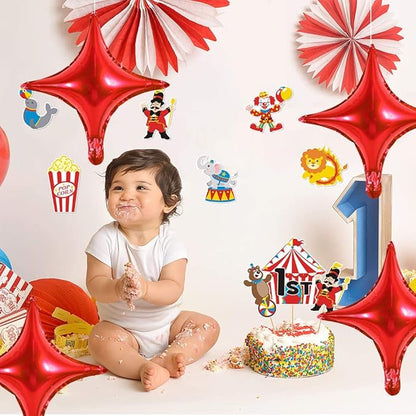 18inch Star Shape Foil Mylar Balloon,30 pcs Red Four Angle Star Balloons for Birthday Party,Wedding,Valentine's Day, engagement party，Christmas,Baby Shower Backdrops Decorations ﻿