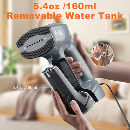 GHORA Vacuum Steamer for Clothes, 2500Pa Strong Suction Handheld Garment Steamer, Portable Travel Steamer & Iron Dual-Mode (110-120V)