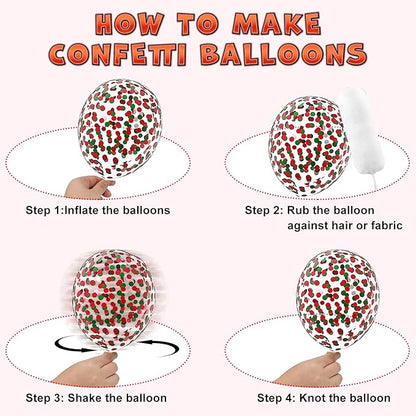 Red and Green Balloons: 75 PCS, 12in & 5in Green Gold Latex Christmas Party Balloons