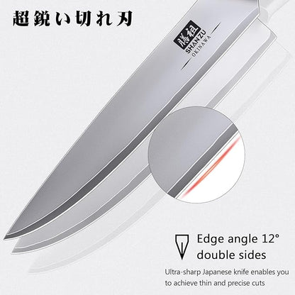 6 Inch Chef Knife, Japanese 10Cr15MoV High Carbon Stainless Steel Kitchen Knife, Multipurpose Ultra Sharp Kitchen Utility Knife with Ergonomic Pakkawood Handle