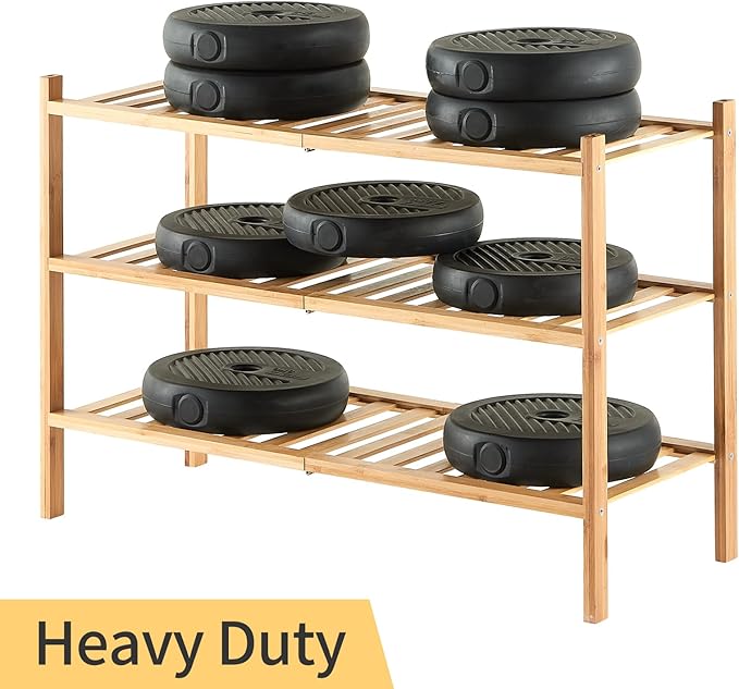 5-Tier Bamboo Shoe Rack for Entryway, Stackable | Heavy Duty | Multi-Function, Free Standing Shoe Racks for Bedroom Hallway Closet