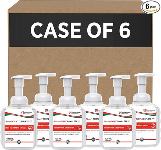 SC Johnson Professional InstantFOAM Complete PURE Foaming Hand Sanitizer, 400mL Pump, 6 Pack, for Professional Use Only