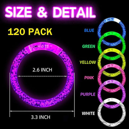 90 PCS Led Glow Sticks Bracelets Glow In the Dark Party Supplies, Light Up Bracelets for Kids Adults, Party Favors for Christmas, Halloween, New Year Party Light Up Toys Gifts (90)
