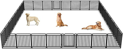 New Thickened Version Dog Playpen, 32 Inch Dog Fences for The Yard, Portable Outdoor Dog Playpen for Large/Medium/Small Dogs, Foldable Metal Dog playpen, with Doors (32 Panels)
