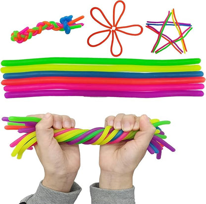 168Pcs Colorful Monkey Noodles Toys Squeeze Release Anxiety for Kids and Adult as Party Bag Fillers Party Favors Birthday Gifts for Kids and Classroom Rewards