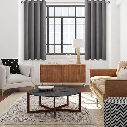 DWCN Grey Blackout Curtains for Living Room, Thermal Curtain W52 x L54 Inch Length, Room Darkening Bedroom Drapes, 2 Panels
