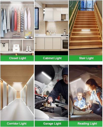 Under Cabinet Lighting, 80 LED Motion Sensor Light Indoor, Rechargeable Closet Light, 3 Color Temps Under Cabinet Lights, Wireless Dimmable Under Counter Lights for Kitchen, Pantry (5 Pack)