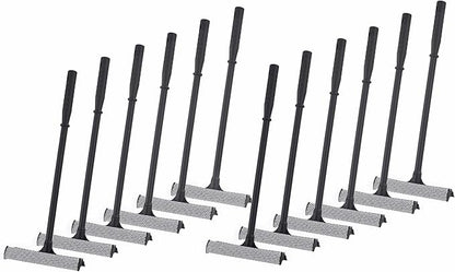 Matthew Cleaning All Purpose Window Squeegee Window Cleaner Tool,Car Squeegee Windshield Cleaning Sponge and Rubber Squeegee,2-in-1 Window Cleaner Sponge(10'') and Soft Rubber with Pole 20’’ (12Pack)