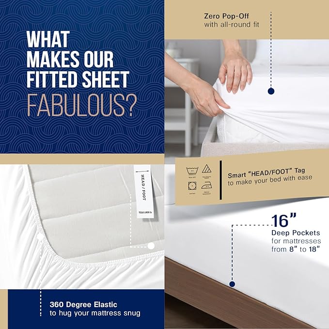 TEXAS LINEN CO. Luxury Egyptian Cotton California King Sheet Set - 1000 Thread Count 4 Piece Cal King Sheets, Soft, Cooling Extra Long Staple Sateen Bed Sheets - Fits Upto 18” Deep Pocket - Plum