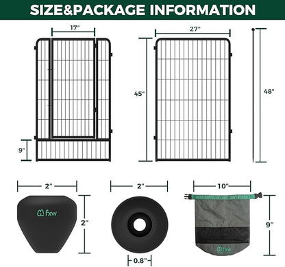 FXW Instant Unleashed Dog Playpen, Portable Pet Fence for Outdoor, RV Trips, and Camping, 45 inch, 16 Panels for Large Dogs with RV Protector Ball (Pack of 6)│Patented