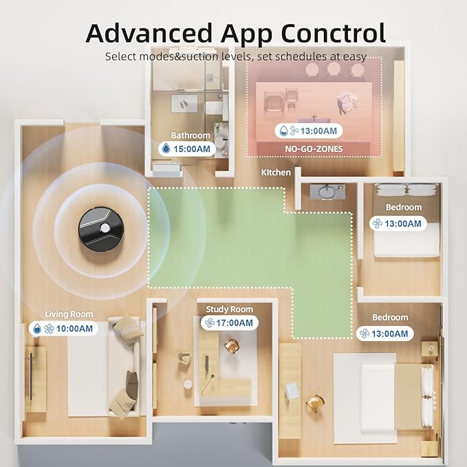 Robot Vacuum and Mop Combo, Robotic Vacuum Cleaner with Precision LiDAR Navigation, Multi-Floor Mapping, Ideal for Pet Hair, Hard Floors & Carpets, App & Voice Control, Aspiradora Robot