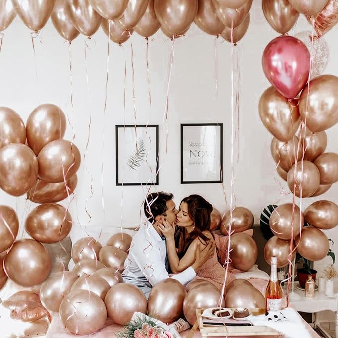 PartyWoo Metallic Copper Balloons 50 pcs 12 Inch Chrome Copper Fall Brown Balloons for Graduation Baby Shower Gender Reveal Engagement New Year Thanksgiving Birthday Party Decorations Copper-G115