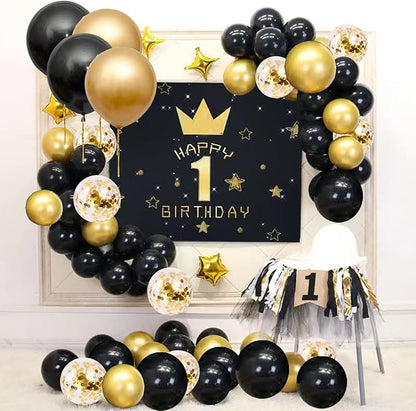 Black Gold Balloons Fiol Balloons Arch Set for New Year Wedding Birthday Party Baby Shower Party Background Decoration