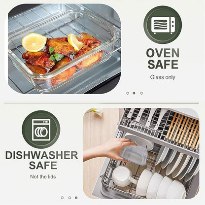 30 Pieces Glass Food Storage Containers Set, Glass Meal Prep Containers Set with Snap Locking Lids, Airtight lunch Containers for Microwave, Oven, Freezer & Dishwasher,Gray