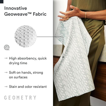 GEOMETRY Kitchen Tea Towels - Quick Dry Microfiber Dish Towels for Kitchen Checkmate CA, 18" x 30" 2-Pack