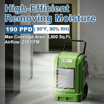 ALORAIR Commercial Dehumidifier with Pump Drain Hose, 190 Pints Smart WiFi Industrial Dehumidifier Large Capacity for Basements, Garages, Mall & Job Sites, 5 Years Limited Warranty