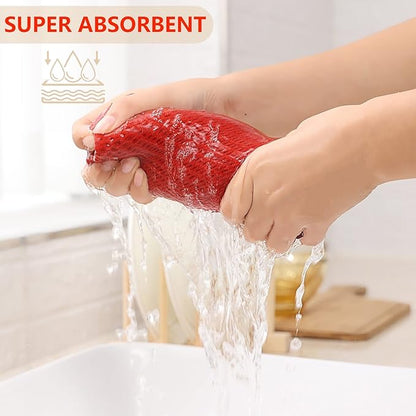 Kitinjoy 100% Cotton Waffle Weave Kitchen Towels, 8-Pack Super Soft and Absorbent Dish Towels for Drying Dishes, Kitchen Hand Towels, 13 in x 28 in, Brick Red