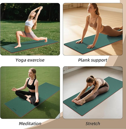 Yoga Mat Non Slip, Anti-Tear 1/4 Thick TPE Yoga Mats for Women and Men, a stylish and practical dual-tone yoga mat.72"x24" Exercise & Fitness Mat with Carrying Strap, Workout Mats for Yoga, Pilates and Floor Exercise