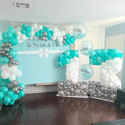 PartyWoo Teal Balloons 50 pcs 12 Inch Pearl Turquoise Aqua Blue Dark Teal Balloons for Graduation Wedding Baby Shower Bridal Shower Gender Reveal Anniversary Birthday Party Decorations Teal-Z13