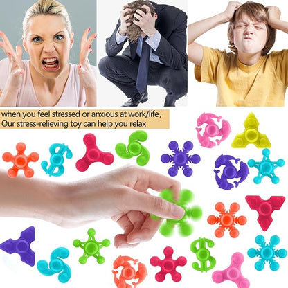 200pcs Mini Finger Fidget Spinner Toys, Bulk Stress Relief Sensory Toys for Kids Adults, Party Favors, Classroom Prizes, Stocking Stuffers