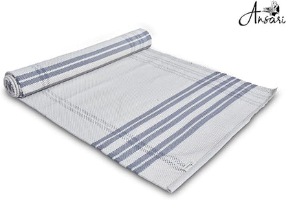 Craftyansari Handwoven Cotton Yoga Mat, Natural, 72 x 24 Inches, Fair Trade, Soft Absorbent Surface for Exercise, Workout, Meditation