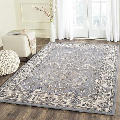 Turkish Oushak – Classic Handcrafted Carpet with Vintage Pattern, Ideal for Bedroom, Living Room & Elegant Décor(Grey, 9' x 9' Square)