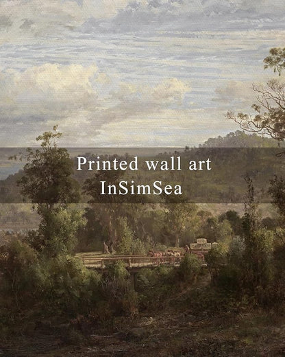 InSimSea Framed Canvas Wall Art Vintage Decor, Nature Landscape Paintings Artwork,Large Prints,Vintage Farmhouse Decor,Retro Wall Decoration for Bedroom Living Room Bathroom, 16"x24"