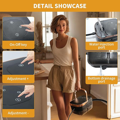 Handheld Steam Cleaner,15s Heat-Up,42.27oz Tank,6-Level Adjustable,2500W Portable Steamer for Cleaning with 11PCS Accessories,Steam Cleaner for Home,Car,Kitchen,Bathroom,Furniture,Floor,Grout