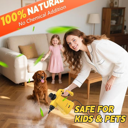 Steam Cleaner for Home, Cauzyart Pressurized HandHeld Steamer for Cleaning with 11pcs Accessories and Safety Lock, Multi-Purpose Steamer for Bathroom,Tile, Window and Car