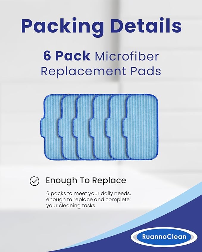 Steam Mop Pads Compatible with Newbealer NB603C NB602N Steam Cleaner for Home, 6 Packs Washable and Reusable Replacement Mop Pads for Hardwood, Laminate, Tile, and Ceramic Flooring
