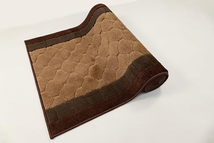 RugStylesOnline Washable Custom Size Runner Rug Volley Abstract Design Brown, (2 Feet Length x 26 Inch Width) Custom Cut Slip Resistant Rubber Backing Runner Rugs, Extra Long Runner Rugs for Hallways