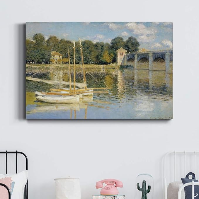 Wexford Home Home Decor Landscape Canvas Wall Art Abstract Floral Painting Modern Pictures Artwork Decoration for Living Room Kitchen Bathroom Office, Ready to Hang, the-bridge, 24x36
