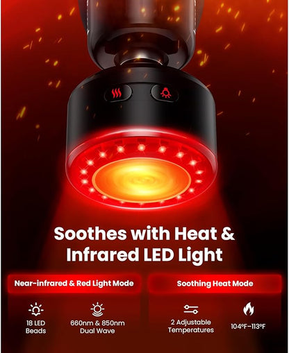 BOB AND BRAD Q2 Ultra Mini Massage Gun with Red Light Infrared Heating Head, Pocket-Sized Deep Tissue Massager for Muscle Therapy, HSA Portable Percussion Massage Gun for Pain Relief FSA Eligible