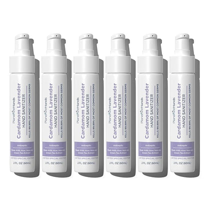Cardamom Lavender Lotion Hand Sanitizer | Travel Size | Moisturizing Hand Lotion | Made with Aloe Vera & Essential Oils | Rich in Vitamin E | Cleanse & Moisturize | Scented Hand Sanitizer | 6-Pack