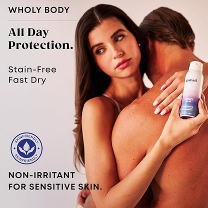 Gymati - Fitness Deodorant Spray - Men & Women - Aluminum-Free - All Day Ultimate Odor Protection - Sweat Resistant - Air-Powered - Vegan & Plant-Based - Made in USA -Unisex -3.4oz Travel Size -2 Pack