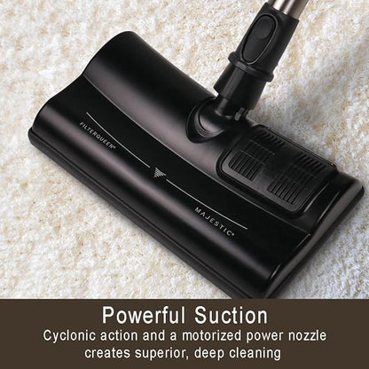 Filter Queen Majestic Surface Cleaner, Blue, Canister Vacuum with Bagless Cyclonic Action, The Ultimate All-in-One Cleaning Machine