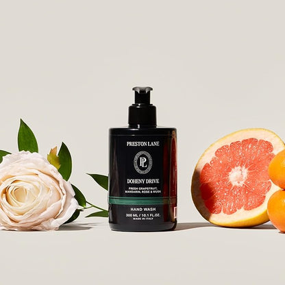 Preston Lane Luxury Hand Wash, Doheny Drive Scent | Hydrating and Nourishing Formula with Organic Oils, Active Kiwi and Apple Water, and Vegetable Glycerin | Gentle Cleansing, Vegan and Cruelty Free