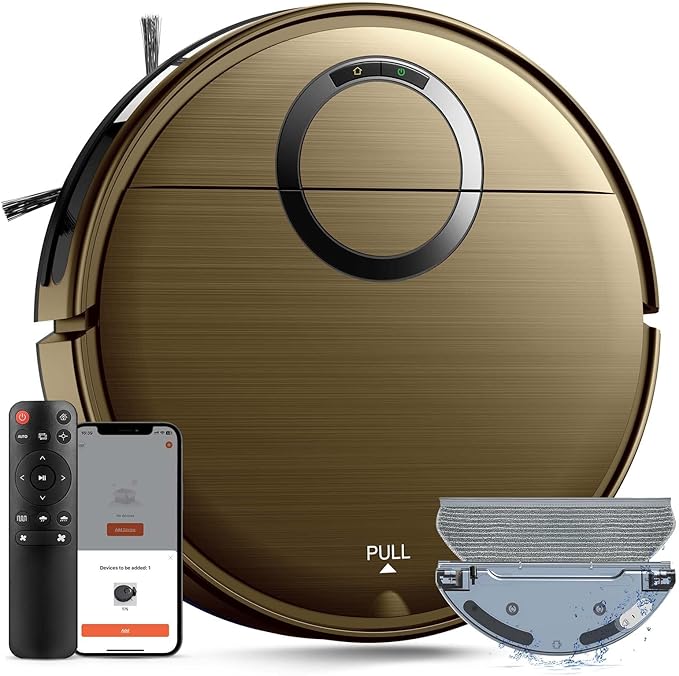 Robot Vacuum and Mop Combo, 2 in 1 Mopping Robot Vacuum Cleaner with Schedule, Wi-Fi/Voice/App, Strong Suction, Easy of Use, Self-Charging Robotic Vacuum, Slim, Ideal for Hard Floor, Pet Hair, Carpet