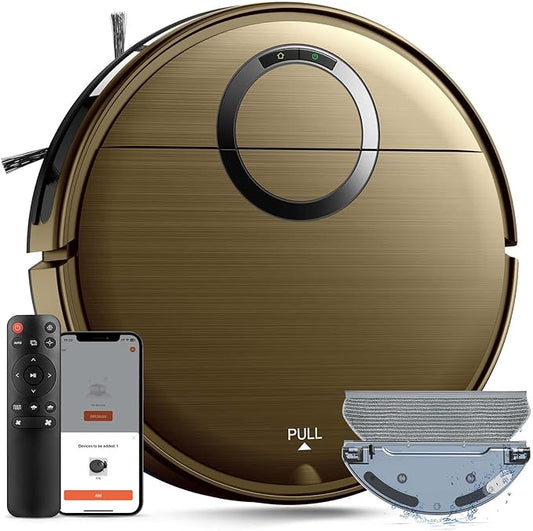 Robot Vacuum and Mop Combo, 2 in 1 Mopping Robot Vacuum Cleaner with Schedule, Wi-Fi/Voice/App, Strong Suction, Easy of Use, Self-Charging Robotic Vacuum, Slim, Ideal for Hard Floor, Pet Hair, Carpet