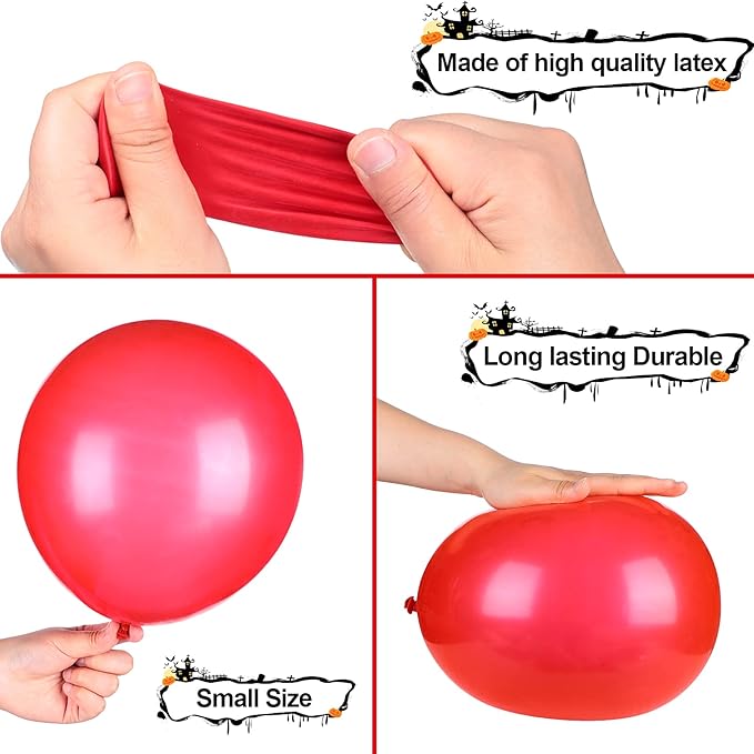 TecUnite 100 Pcs Red Black White Latex Balloons 6.6 Inch Colorful Round Balloons for Wedding Birthday Festival Racing Car Poker Card Party Decoration
