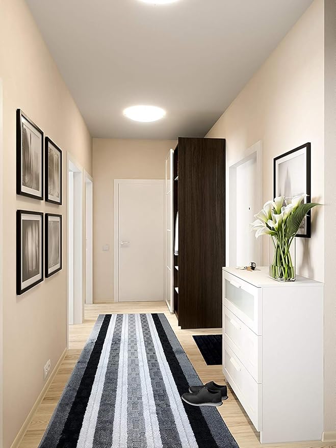 Custom Cut Hallway Runner Rug, Slip Resistant, 31 Inch Wide X Your Choice of Length, Chain Anthracite, 31 Inch X 9 feet