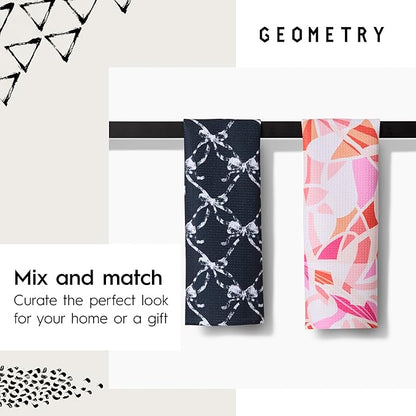 GEOMETRY Bar Towels for Kitchen - Summer Collection - Premium Towels for Cleaning Dishes & Glassware - Absorbent & Fast Drying Kitchen Towels - Cherry Slush, 12" x 14" - 1-Piece